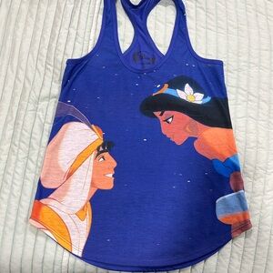 Y2K Disney Aladdin and Jazmine racer back tank top EUC Size XS